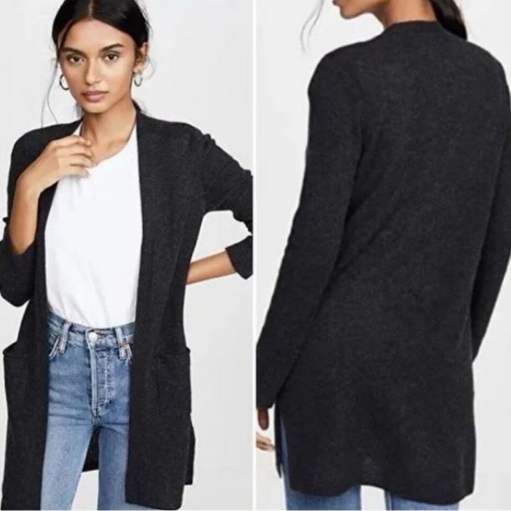 ATM Anthony Thomas Melillo 100% Cashmere Cardigan charcoal Sweater size xs